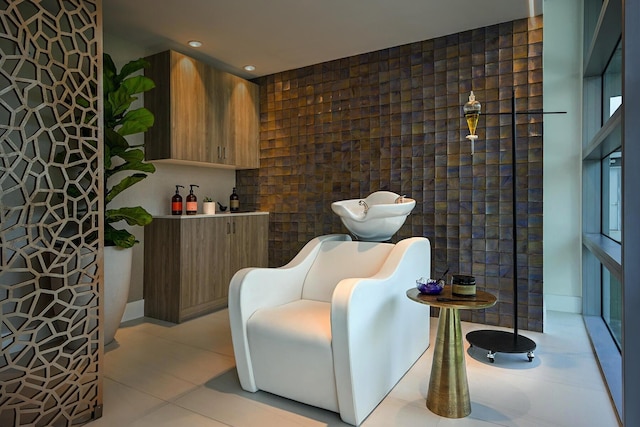 3100 N Ocean Dr Unit H-1708, Singer Island, FL 33404 - living area with light tile patterned flooring
