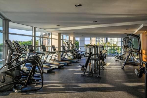 3100 N Ocean Dr Unit H-1708, Singer Island, FL 33404 - gym with expansive windows