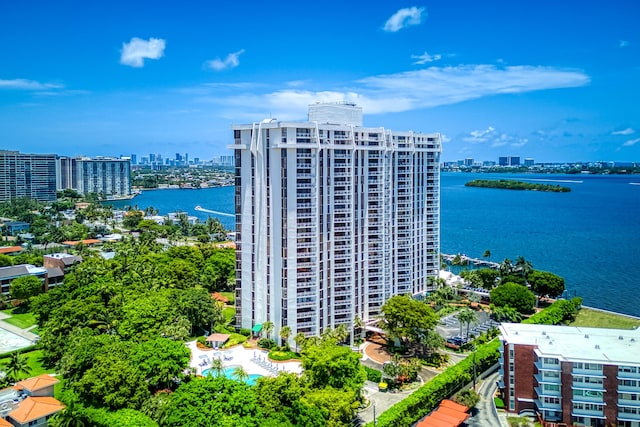 4000 Towerside Ter Unit 301, Miami, FL 33138 - view of building exterior featuring a skyline view and a water view