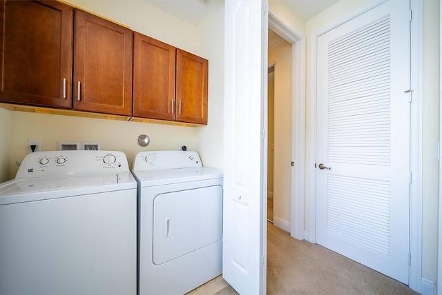 8328 Cocoplum Sound Ln, West Palm Beach, FL 33411 - washroom featuring cabinet space, washing machine and clothes dryer, and light colored carpet