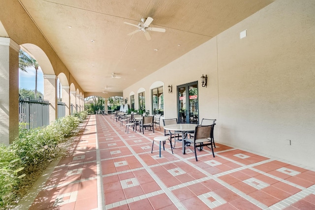 7535 Tarpon Cove Cir, Lake Worth, FL 33467 - view of patio / terrace featuring a ceiling fan and outdoor dining space