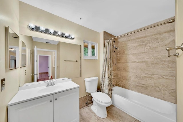 22544 Sawfish Ter, Boca Raton, FL 33428 - full bathroom with toilet, shower / bath combo, vanity, and tile patterned flooring