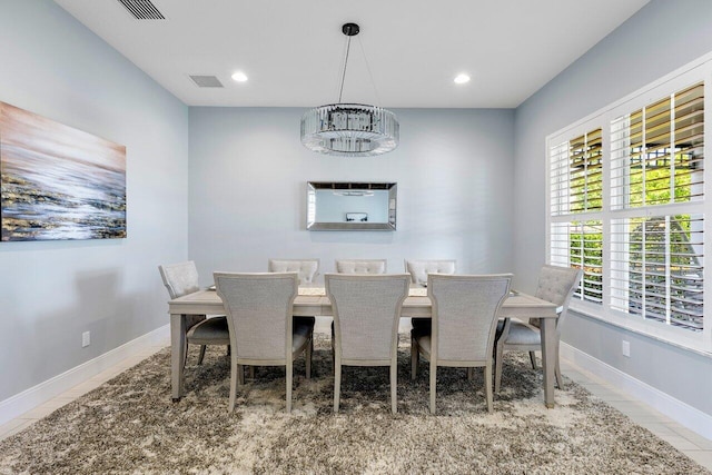 983 Hookline Cir, The Acreage, FL 33470 - dining room featuring a chandelier, baseboards, recessed lighting, and tile patterned flooring