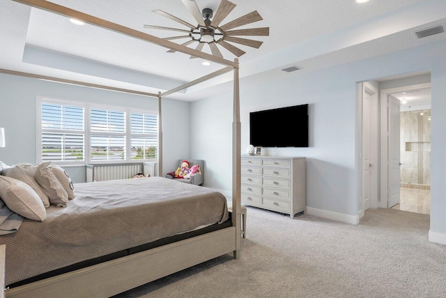 983 Hookline Cir, The Acreage, FL 33470 - bedroom featuring baseboards, light colored carpet, recessed lighting, and a ceiling fan