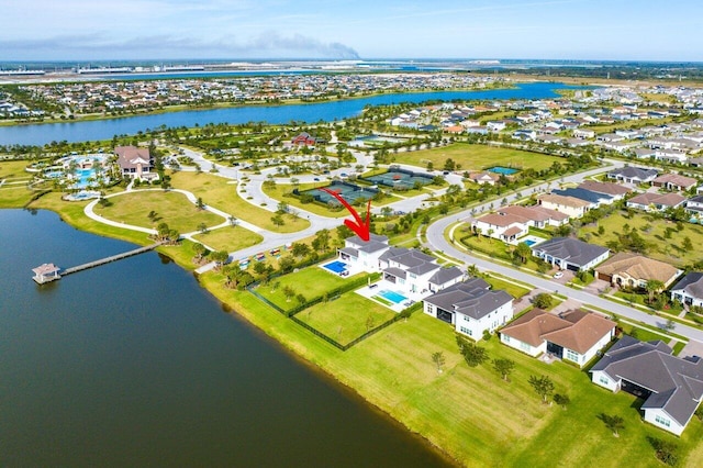 983 Hookline Cir, The Acreage, FL 33470 - aerial view of residential area with a large body of water