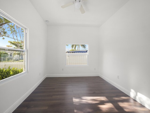 4107 Virginia Ter, West Palm Beach, FL 33405 - spare room with wood finished floors, ceiling fan, and baseboards