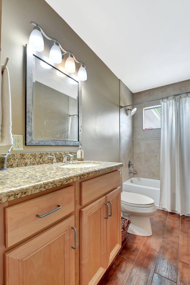 201 Rex Ct, Palm Springs, FL 33461 - full bath featuring wood finished floors, vanity, and shower / bath combination with curtain