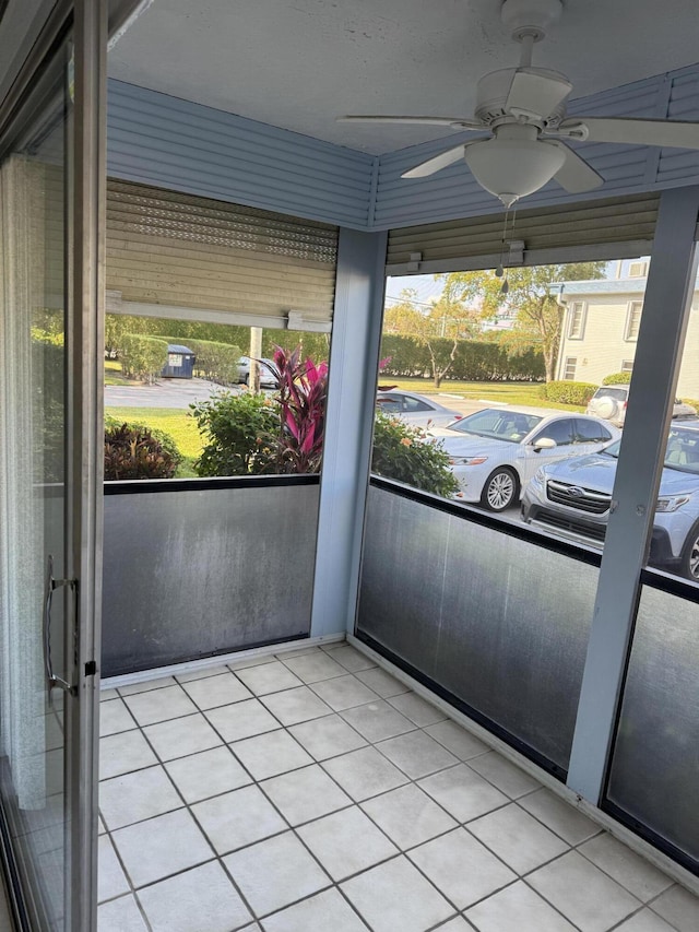 7535 S Orile Blvd Unit 108, Delray Beach, FL 33446 - unfurnished sunroom with ceiling fan and plenty of natural light