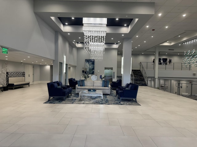 7535 S Orile Blvd Unit 108, Delray Beach, FL 33446 - lobby featuring a high ceiling and recessed lighting