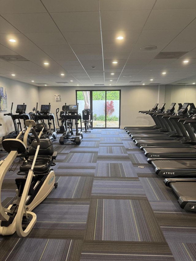 7535 S Orile Blvd Unit 108, Delray Beach, FL 33446 - gym featuring carpet and recessed lighting