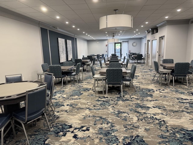 7535 S Orile Blvd Unit 108, Delray Beach, FL 33446 - dining space featuring carpet and recessed lighting