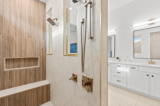 10803 Stellar Cir, Palm Beach Gardens, FL 33412 - full bath featuring tile patterned floors, vanity, and walk in shower