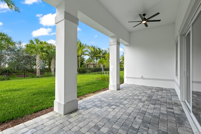 10803 Stellar Cir, Palm Beach Gardens, FL 33412 - view of patio / terrace with ceiling fan