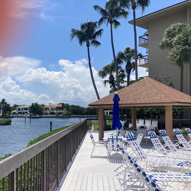 1401 Tidal Pointe Blvd Unit 102, Jupiter, FL 33477 - dock with a gazebo and a water view