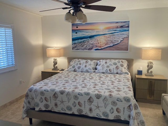 1401 Tidal Pointe Blvd Unit 102, Jupiter, FL 33477 - bedroom with a ceiling fan and light tile patterned floors