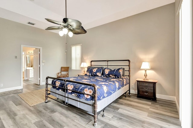 4610 Bucida Rd, Boynton Beach, FL 33436 - bedroom with wood finished floors, baseboards, and a ceiling fan