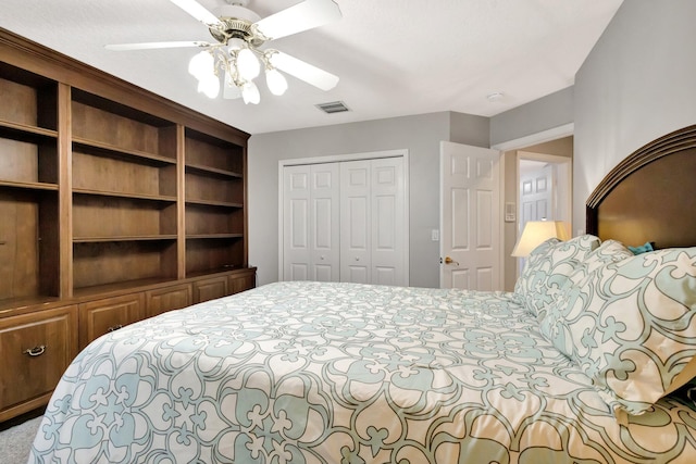 4610 Bucida Rd, Boynton Beach, FL 33436 - bedroom with a closet and a ceiling fan
