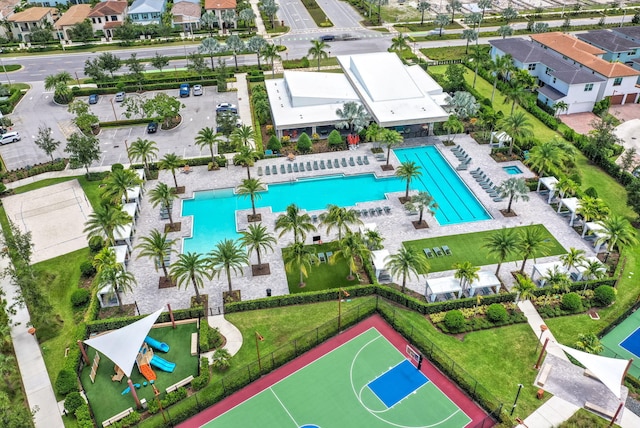 13291 Machiavelli Way, Palm Beach Gardens, FL 33418 - drone / aerial view of a pool