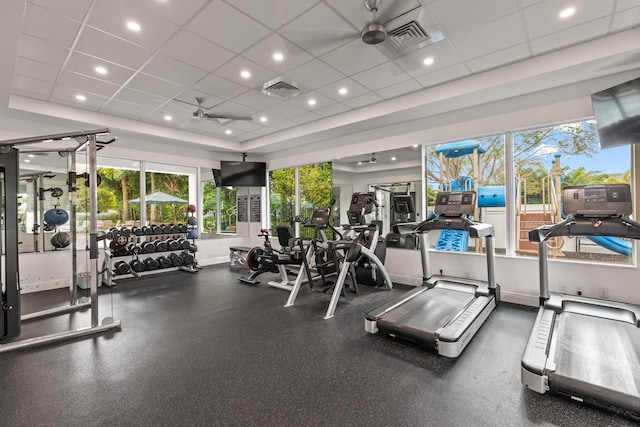 587 Sanderling Cir, Deerfield Beach, FL 33442 - workout area featuring healthy amount of natural light and recessed lighting