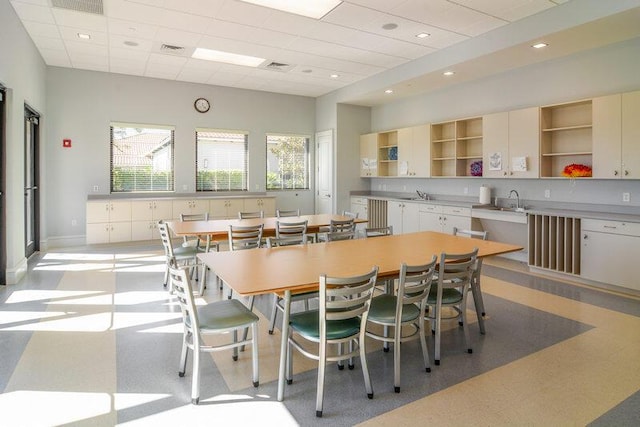 24038 SW Firenze Way, Port Saint Lucie, FL 34986 - dining area featuring a drop ceiling and recessed lighting