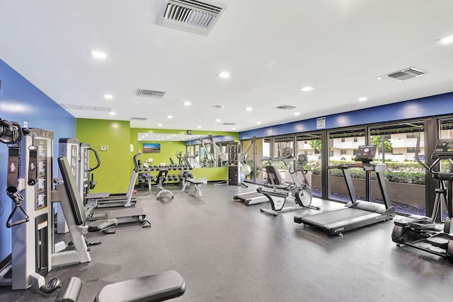 2430 Deer Creek Country Club Blvd Unit 205-2, Deerfield Beach, FL 33442 - gym featuring recessed lighting