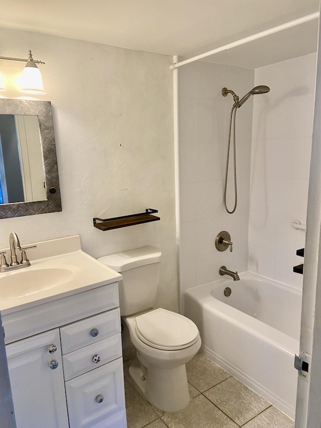 294 Brittany Unit G, Delray Beach, FL 33446 - bathroom featuring vanity, tile patterned floors, and shower / bath combination