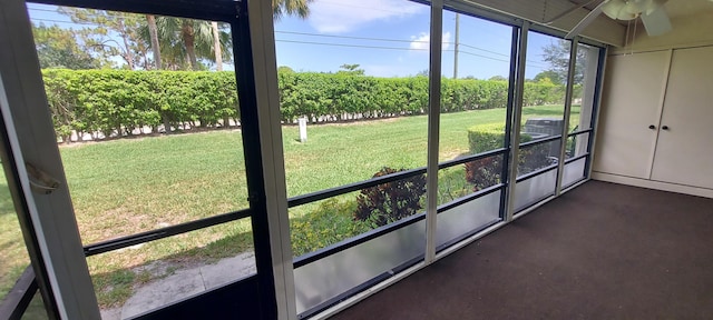 3710 English Rd Unit A, Lake Worth, FL 33467 - unfurnished sunroom with a ceiling fan