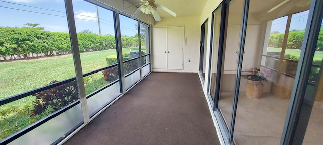 3710 English Rd Unit A, Lake Worth, FL 33467 - unfurnished sunroom with a ceiling fan