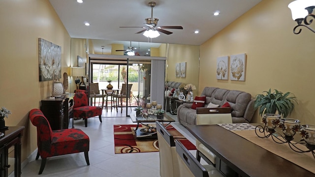 804 Sky Pine Way Unit C, Greenacres, FL 33415 - living area with ceiling fan, recessed lighting, and light tile patterned floors