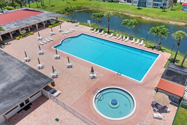 117 Lake Dora Dr, West Palm Beach, FL 33411 - community pool featuring a water view and a patio area