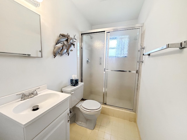 4940 Hawkwood Way Unit A, Boynton Beach, FL 33436 - full bath with toilet, vanity, a stall shower, and tile patterned floors