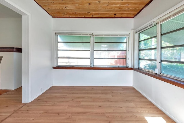 713 10th Ave N, Lake Worth Beach, FL 33460 - spare room with wooden ceiling, light wood finished floors, and baseboards