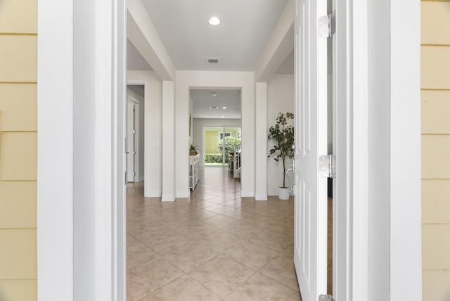 2757 Wymberly Dr, Jupiter, FL 33458 - hall with baseboards, light tile patterned floors, and recessed lighting