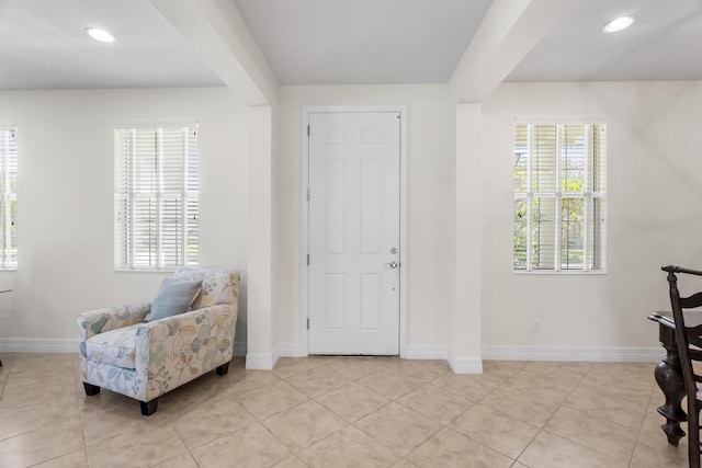 2757 Wymberly Dr, Jupiter, FL 33458 - foyer entrance with plenty of natural light, baseboards, light tile patterned floors, and recessed lighting