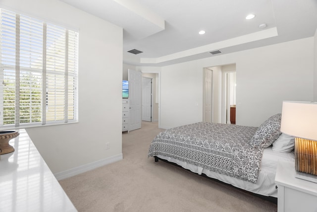2757 Wymberly Dr, Jupiter, FL 33458 - carpeted bedroom featuring a tray ceiling, baseboards, and recessed lighting