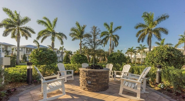2757 Wymberly Dr, Jupiter, FL 33458 - view of patio with a fire pit