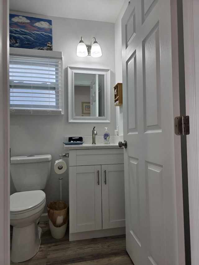 319 N J St, Lake Worth Beach, FL 33460 - half bath with vanity, toilet, and wood finished floors