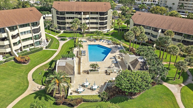 1124 Marine Way W D2R + Boat Slip 19, North Palm Beach, FL 33408 - bird's eye view of a pool area