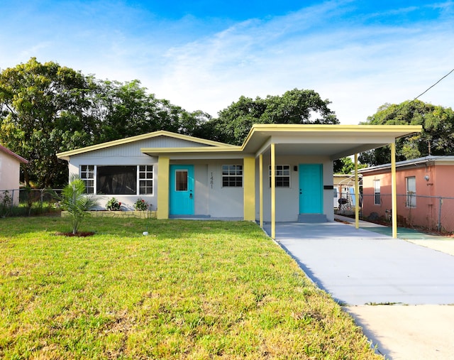 1481 Ac Evans St, Riviera Beach, FL 33404 - ranch-style home featuring concrete driveway, a carport, and stucco siding