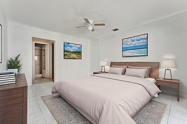 6160 SW 4th St, Margate, FL 33068 - bedroom featuring light tile patterned flooring, baseboards, and ceiling fan