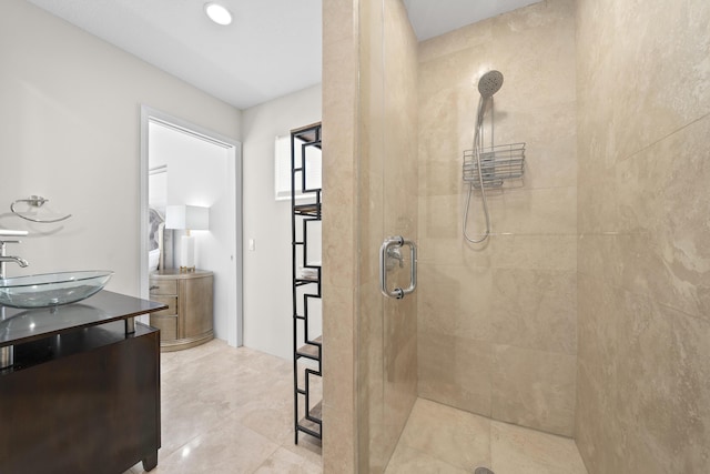1501 S Palmway, Lake Worth, FL 33460 - full bath featuring a stall shower and double vanity