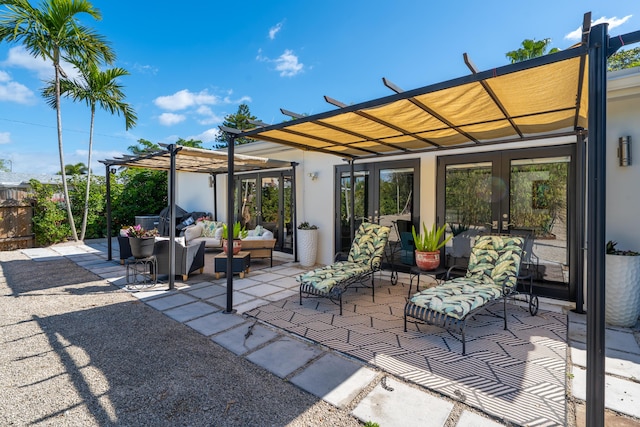 1501 S Palmway, Lake Worth, FL 33460 - view of patio featuring a pergola and outdoor lounge area
