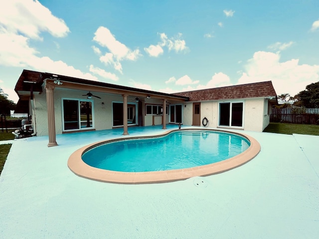 115 Sandpiper Ave, Royal Palm Beach, FL 33411 - view of pool featuring a ceiling fan and a patio area