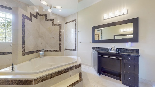401 SE Verada Ave, Port Saint Lucie, FL 34983 - full bath featuring a tub with jets and vanity
