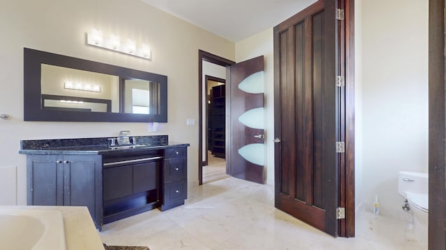 401 SE Verada Ave, Port Saint Lucie, FL 34983 - full bath with vanity, toilet, and marble finish floors