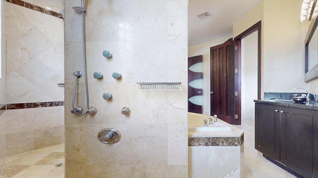 401 SE Verada Ave, Port Saint Lucie, FL 34983 - full bath with a garden tub, vanity, and a walk in shower