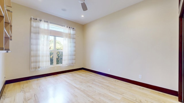 401 SE Verada Ave, Port Saint Lucie, FL 34983 - unfurnished room with a ceiling fan, wood finished floors, baseboards, and recessed lighting