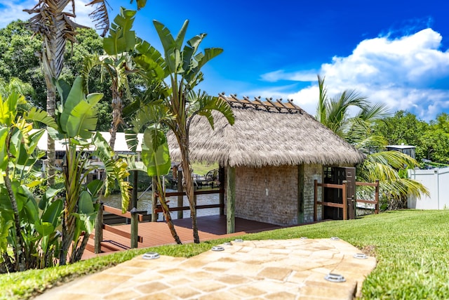 401 SE Verada Ave, Port Saint Lucie, FL 34983 - dock area featuring a gazebo and a water view