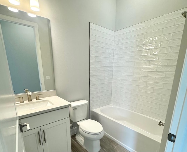 10710 Stellar Cir Unit 03, Palm Beach Gardens, FL 33412 - bathroom featuring vanity, toilet, and bathtub / shower combination