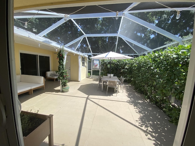 9124 Sun Terrace Cir Unit D, West Palm Beach, FL 33403 - view of patio / terrace with outdoor dining area and a lanai